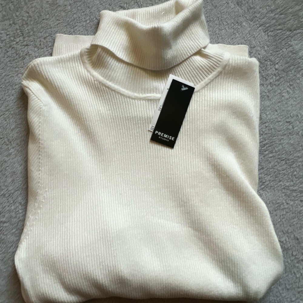 Premise Cream Turtleneck Sweater